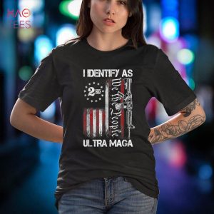 I Identify As Ultra Maga Funny Vintage Old US Flag Shirt