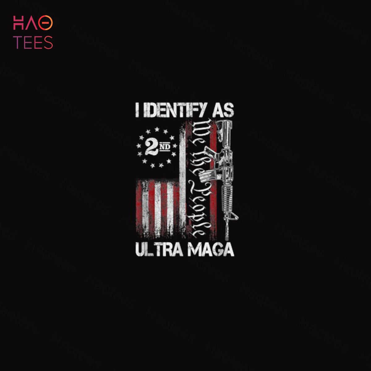 I Identify As Ultra Maga Funny Vintage Old US Flag Shirt