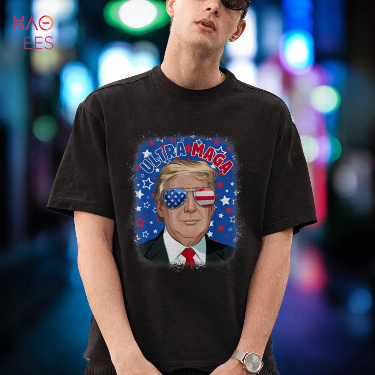 Retro Ultra Maga Support Trump 2024 USA American Flag Shirt