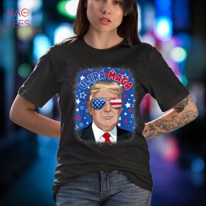 Retro Ultra Maga Support Trump 2024 USA American Flag Shirt