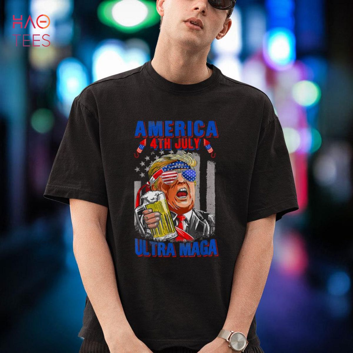 Trump 2024 Ultra Maga American Patriotic US Flag 4th Of July Shirt