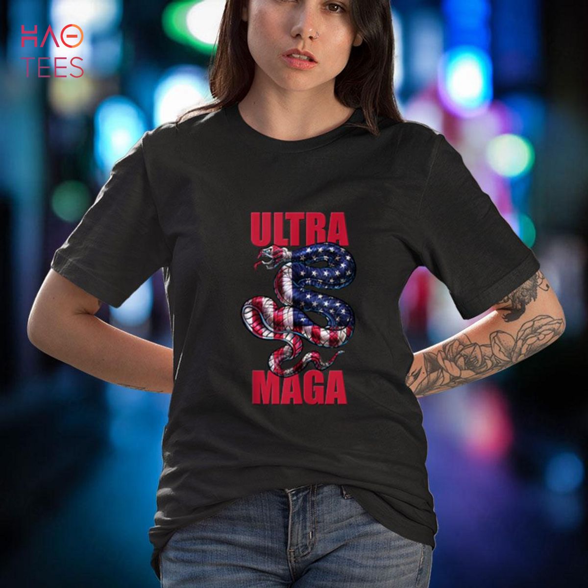 Ultra MAGA American Flag Snake Trump Republican Shirt Ultra MAGA American Flag Snake Trump Republican Shirt