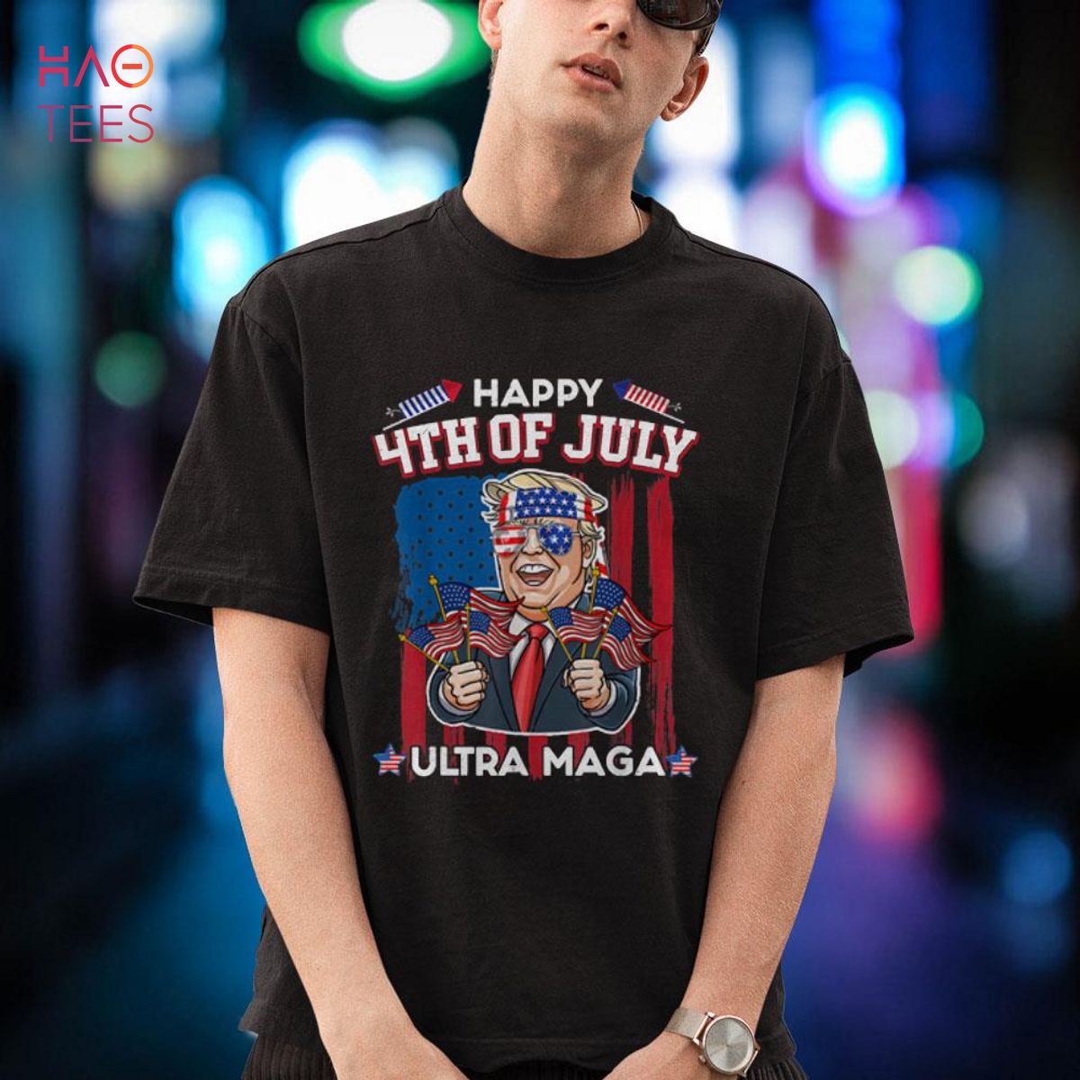 Happy 4th Of July' Unisex Baseball T-Shirt