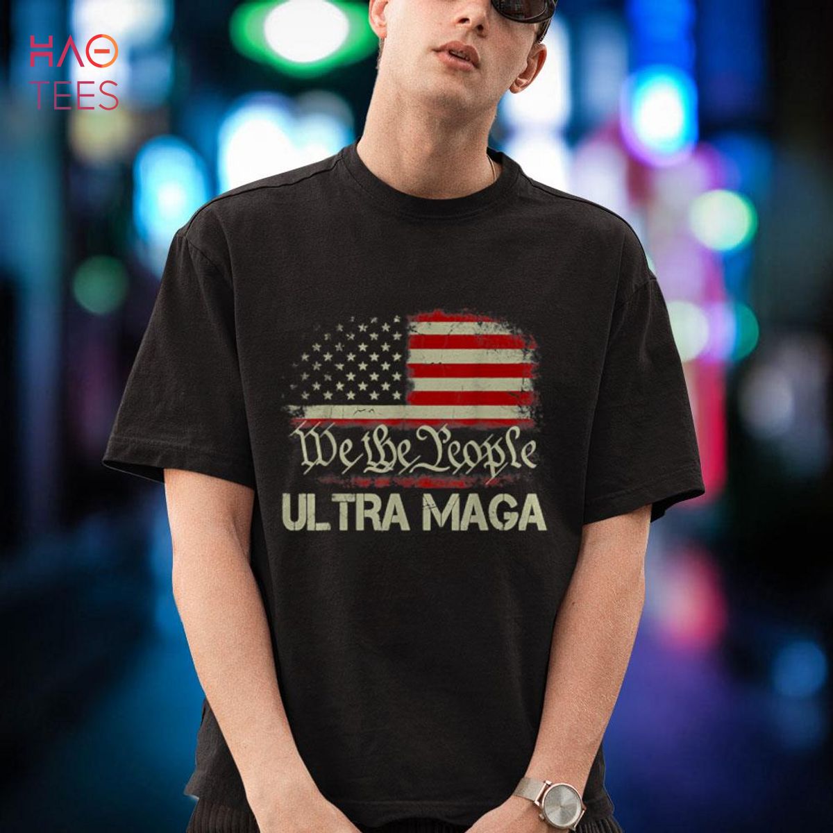 Ultra MAGA Shirt Funny Anti Biden US Flag Pro Trump Trendy Shirt
