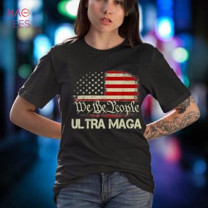 Ultra MAGA Shirt Funny Anti Biden US Flag Pro Trump Trendy Shirt