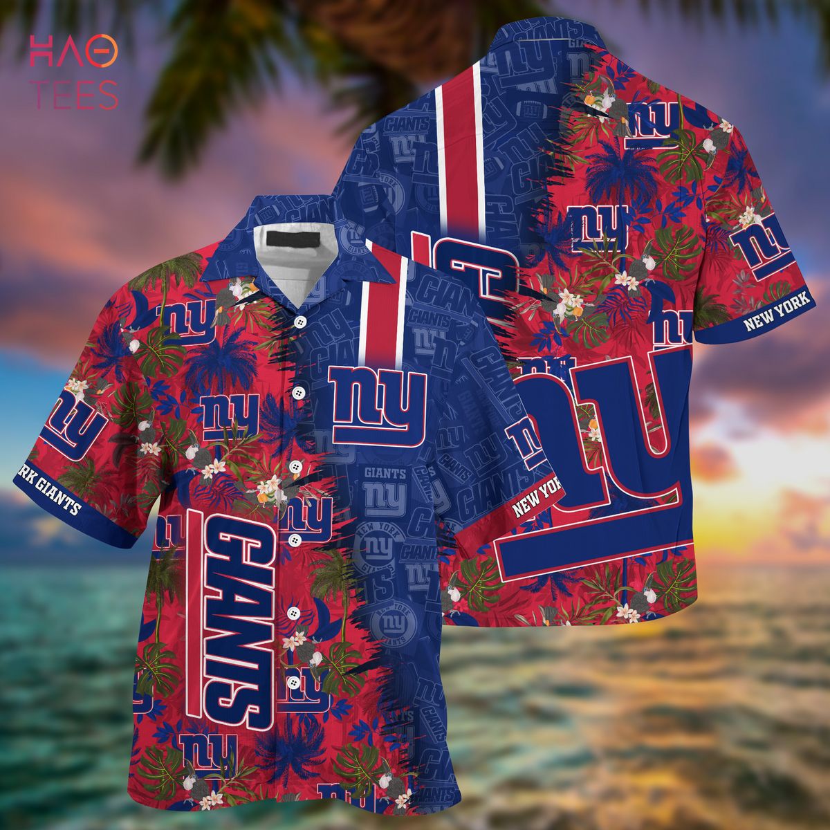 HOT New York Giants NFL Summer Hawaiian Shirt And Shorts