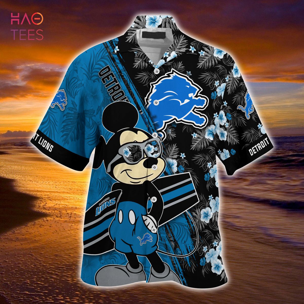 Detroit Lions Logo Custom Name For Fans Hawaiian Shirt