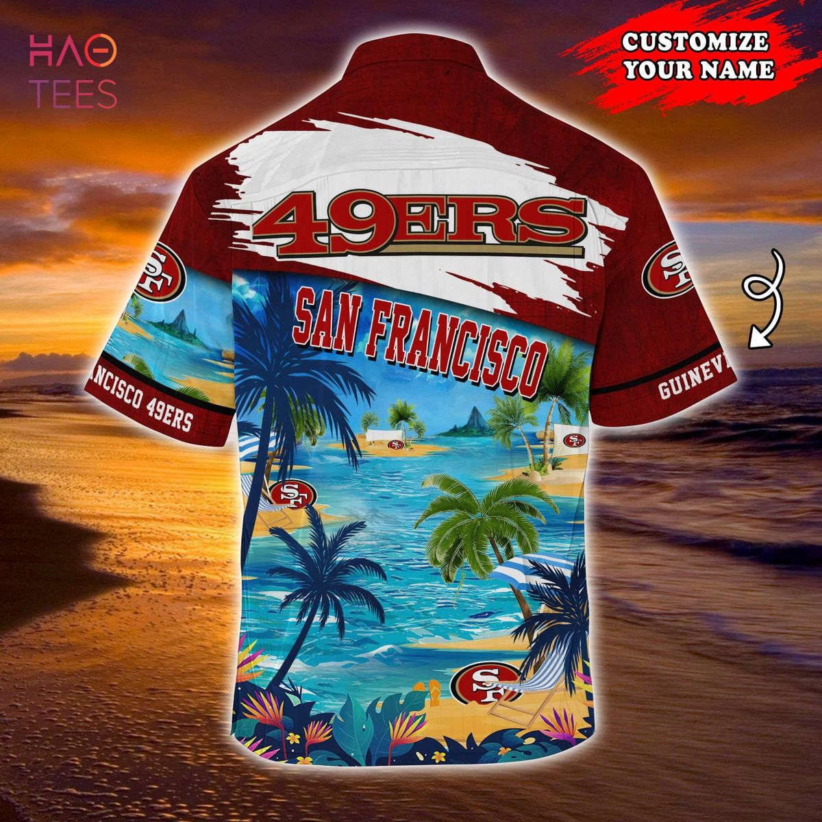 San Francisco 49ers Custom Name NFL Hawaiian Shirt And Shorts Gift