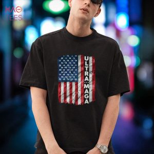 Ultra Maga Pro Trump Supporter Patriotic US Flag Shirt