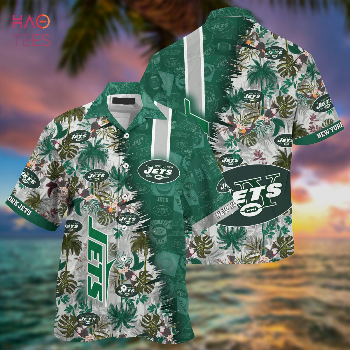 Ny jets hawaiian store shirt