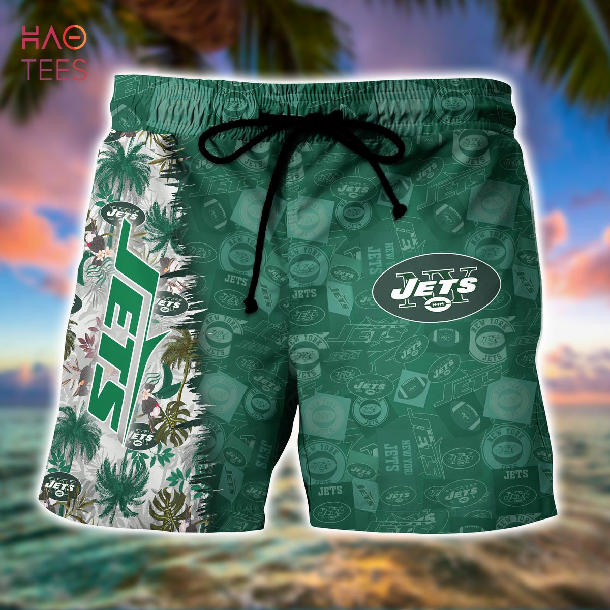 HOT New York Jets NFL Summer Hawaiian Shirt And Shorts HOT New York Jets NFL Summer Hawaiian Shirt And Shorts