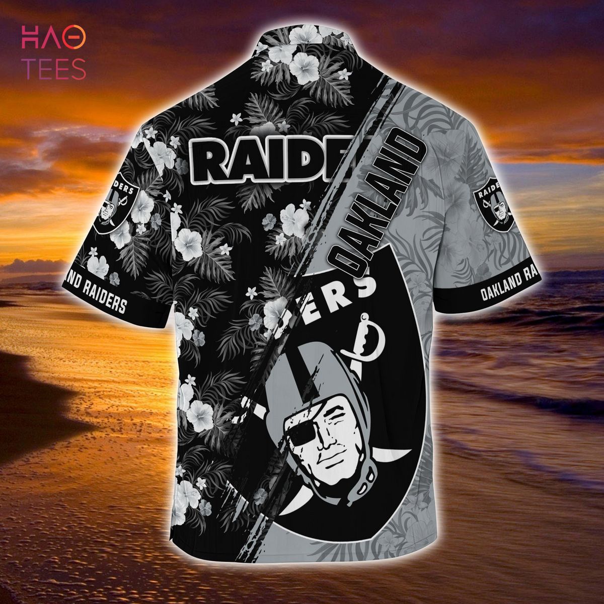 New]Oakland Raiders NFL Hawaiian Shirt Floral