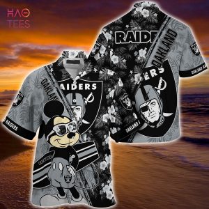 Mickey And Floral Oakland Raiders NFL Summer Hawaiian Shirt