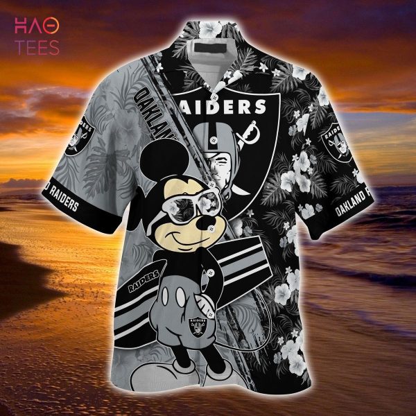 Mickey And Floral Oakland Raiders NFL Summer Hawaiian Shirt