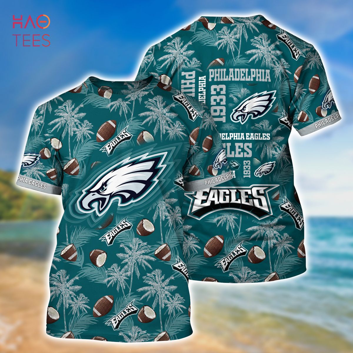 NEW Philadelphia Eagles NFL Hawaiian 3D Shirt
