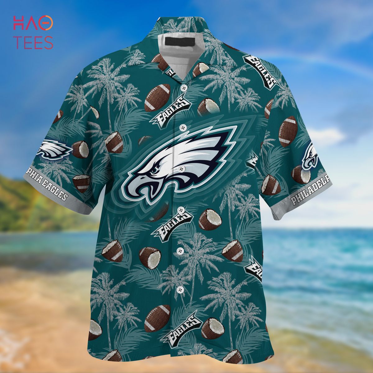 NEW Philadelphia Eagles NFL Hawaiian 3D Shirt NEW Philadelphia Eagles NFL Hawaiian 3D Shirt