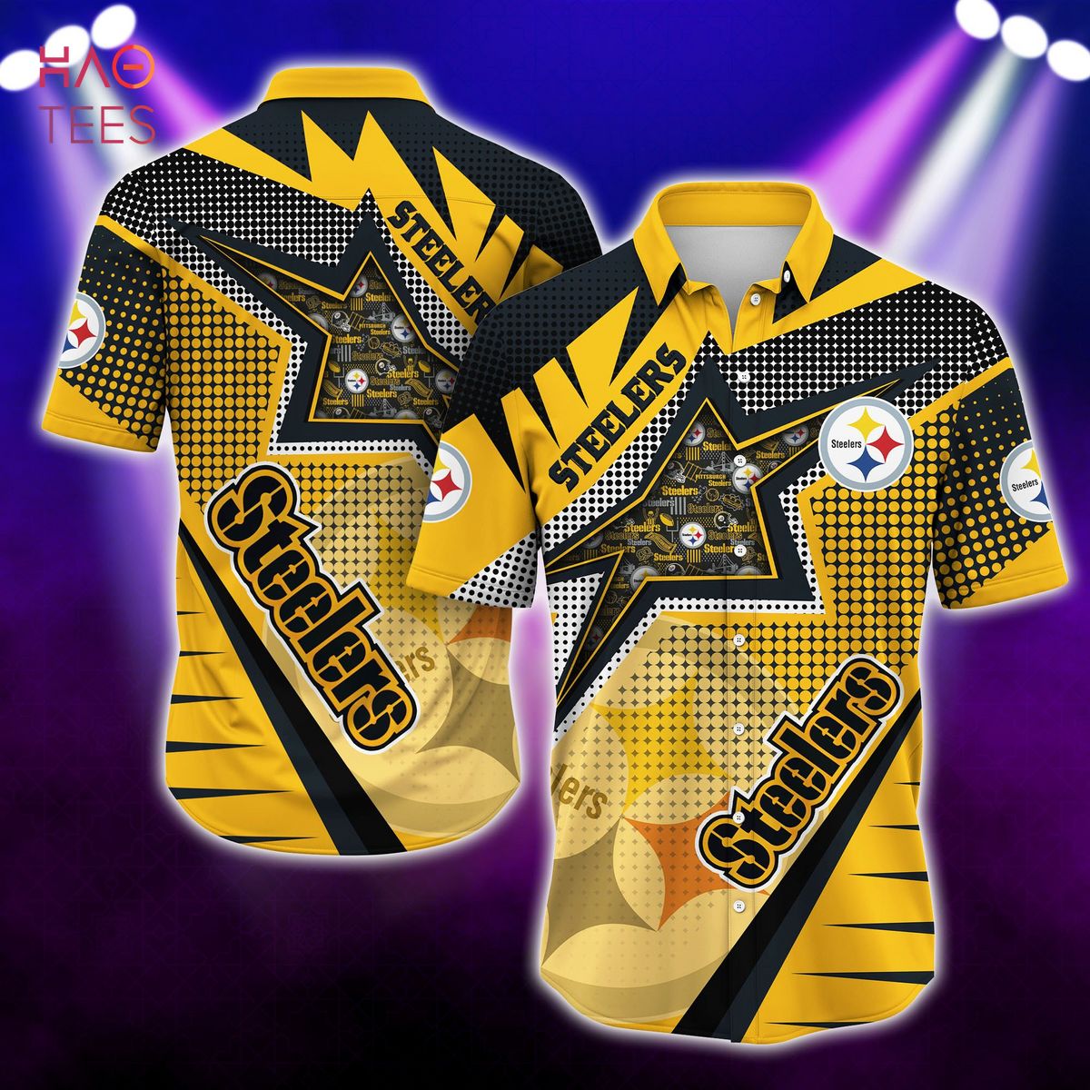 Pittsburgh Steelers Yellow Sunset Hawaiian Shirt Pittsburgh