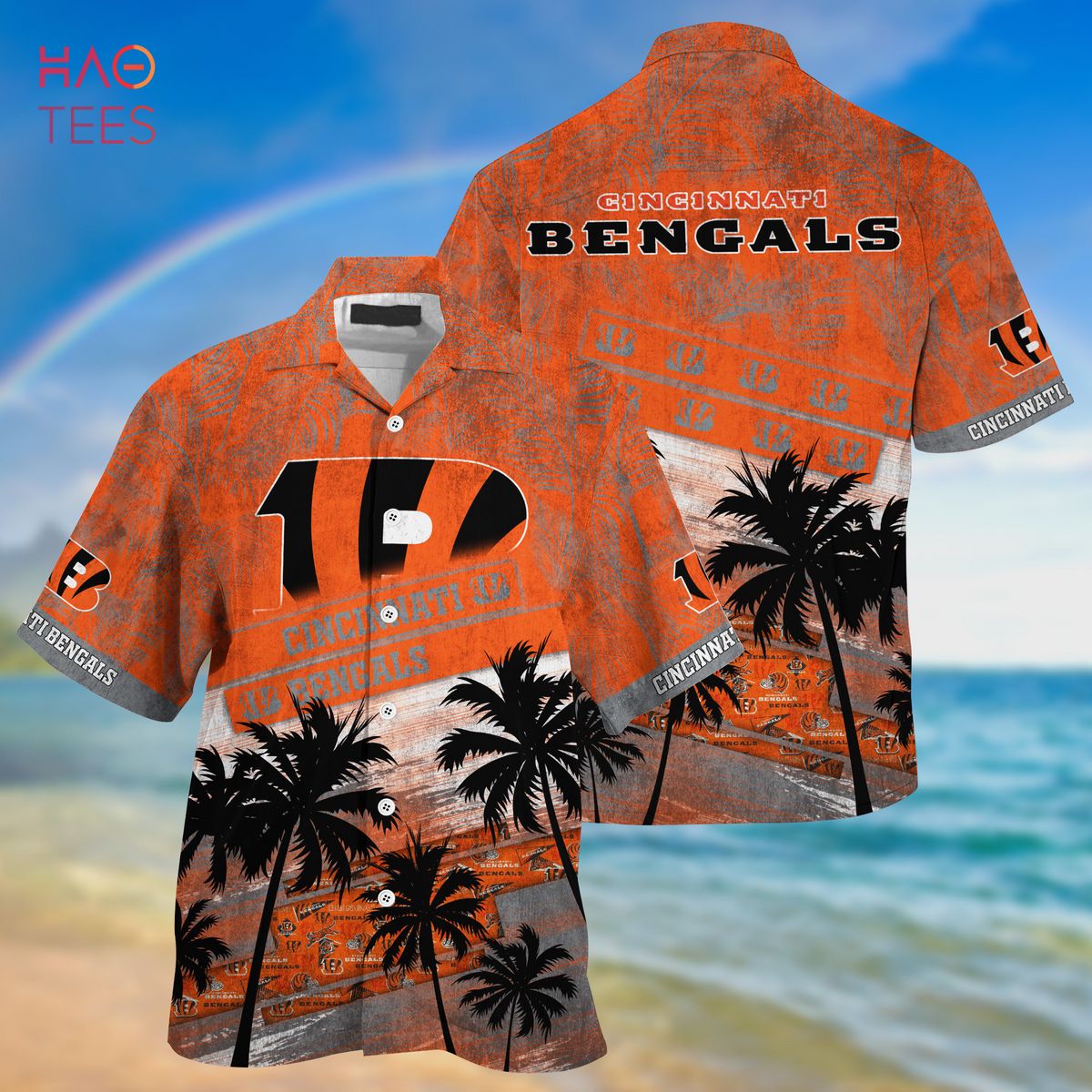 Cincinnati Bengals Mens Aloha Shirts Summer Hawaii Shirt Short