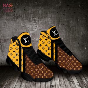 LV Air Jordan 13 Yellow Black Shoes, Sneaker