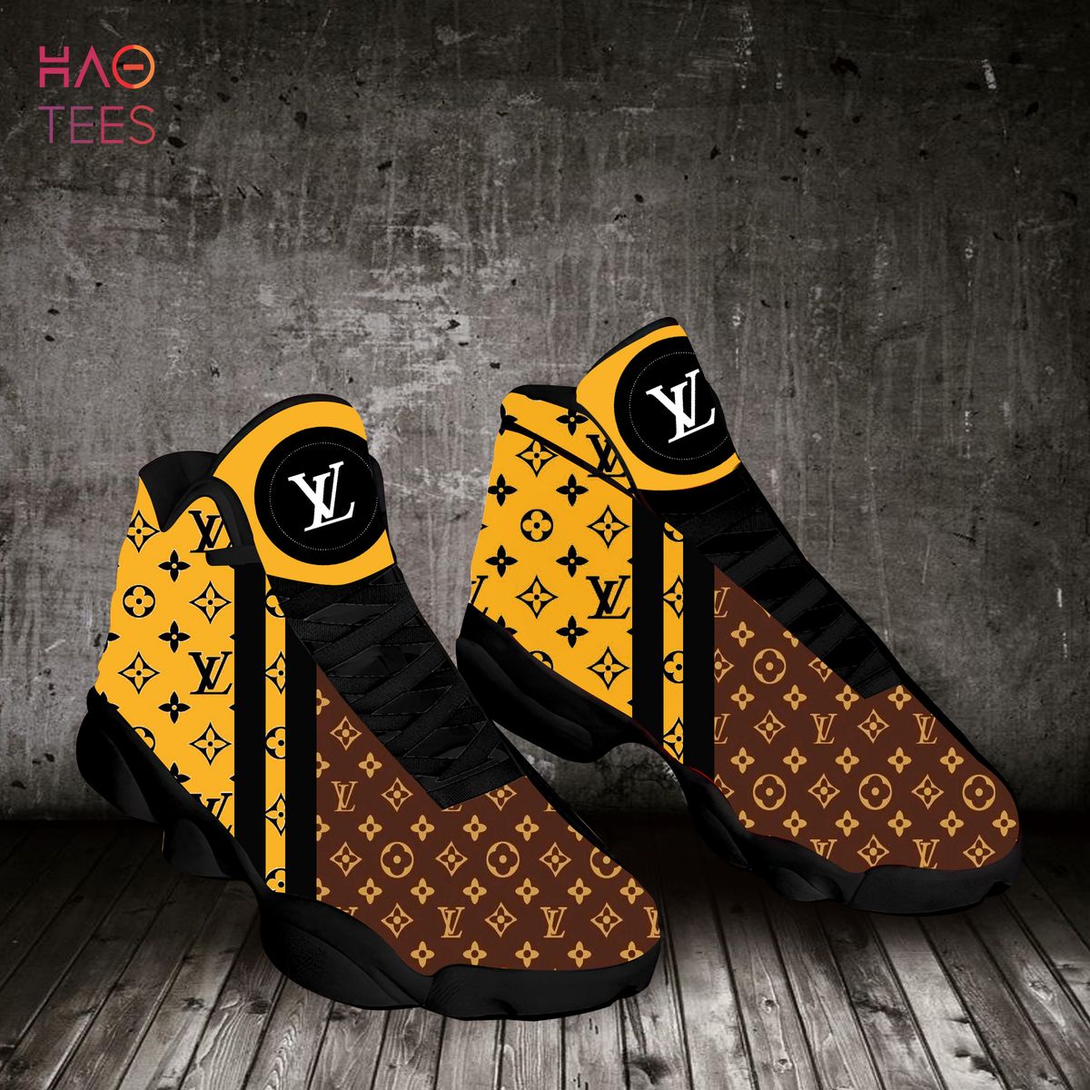 LV Air Jordan 13 Yellow Black Shoes, Sneaker Luxury Store