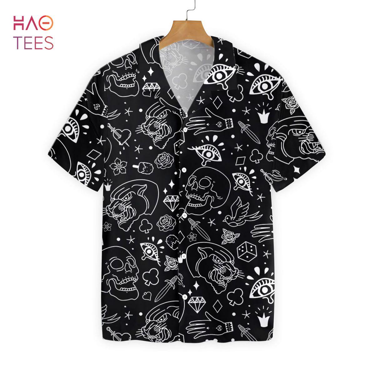 BEST American Traditional Flash Tattoo Skull Hawaiian Shirt BEST American Traditional Flash Tattoo Skull Hawaiian Shirt