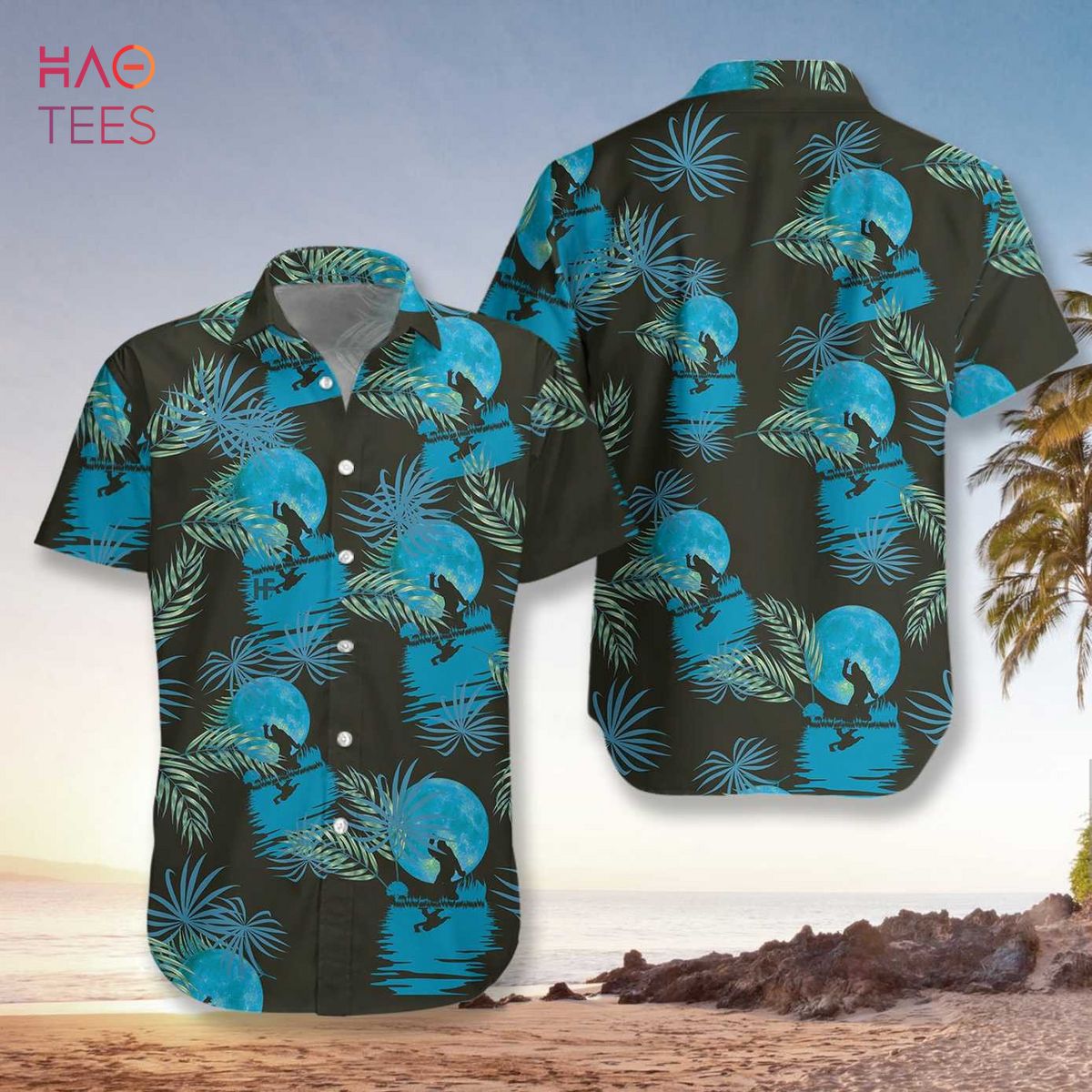 BEST Bigfoot Tropical Blue Moon Bigfoot Hawaiian Shirt,