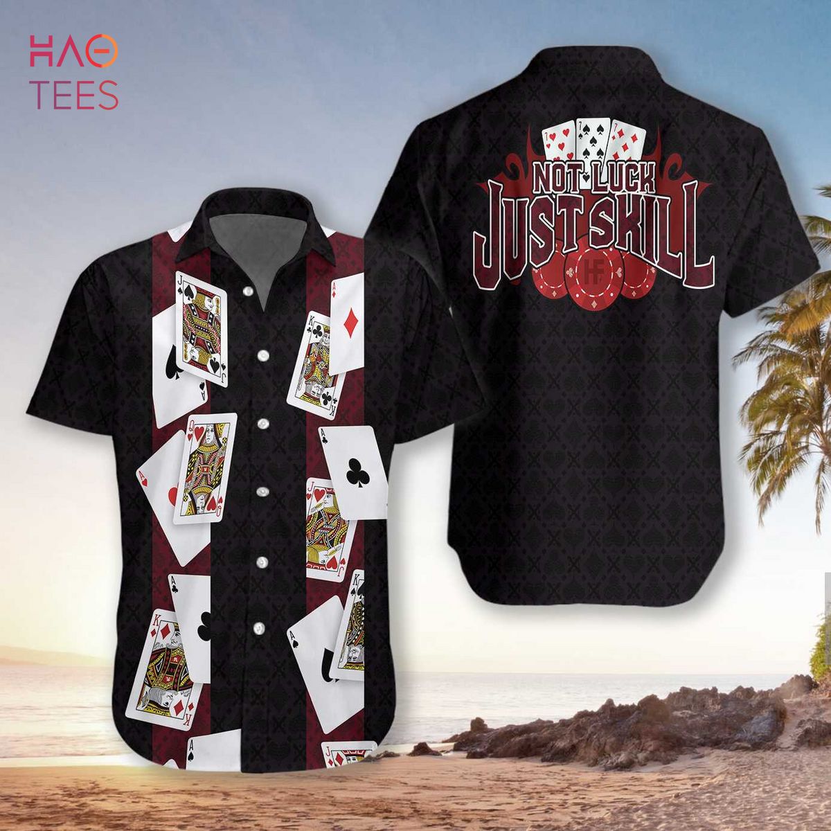 NEW Blackjack Not Luck Just Skill Hawaiian Shirt