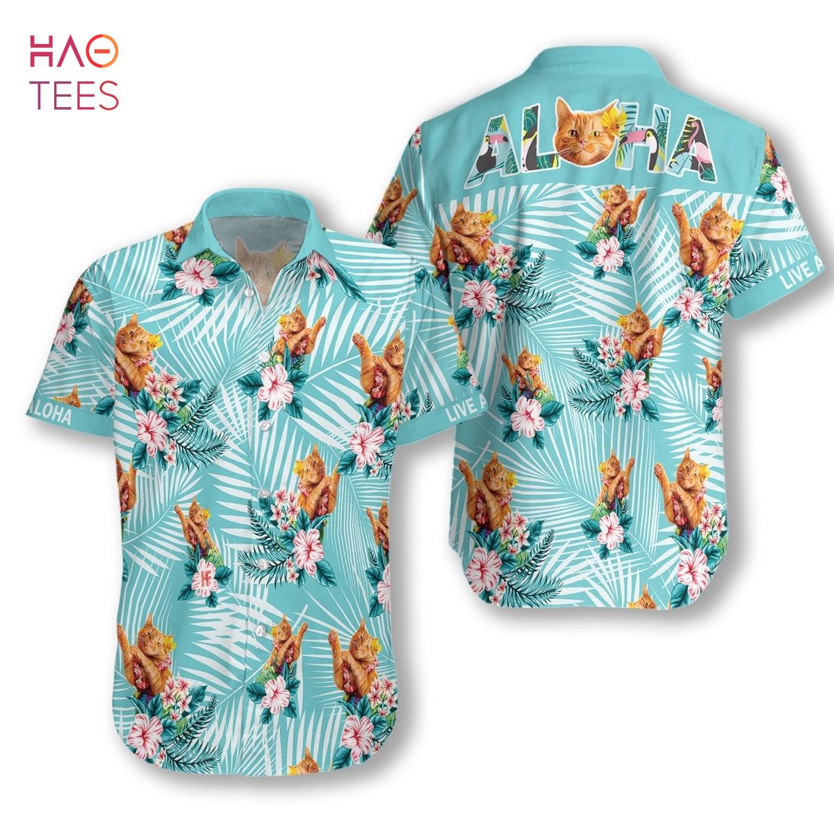 NEW Cat Aloha Hawaiian Shirt
