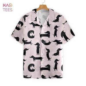 NEW Dachshund Silhouette Pattern Hawaiian Shirt