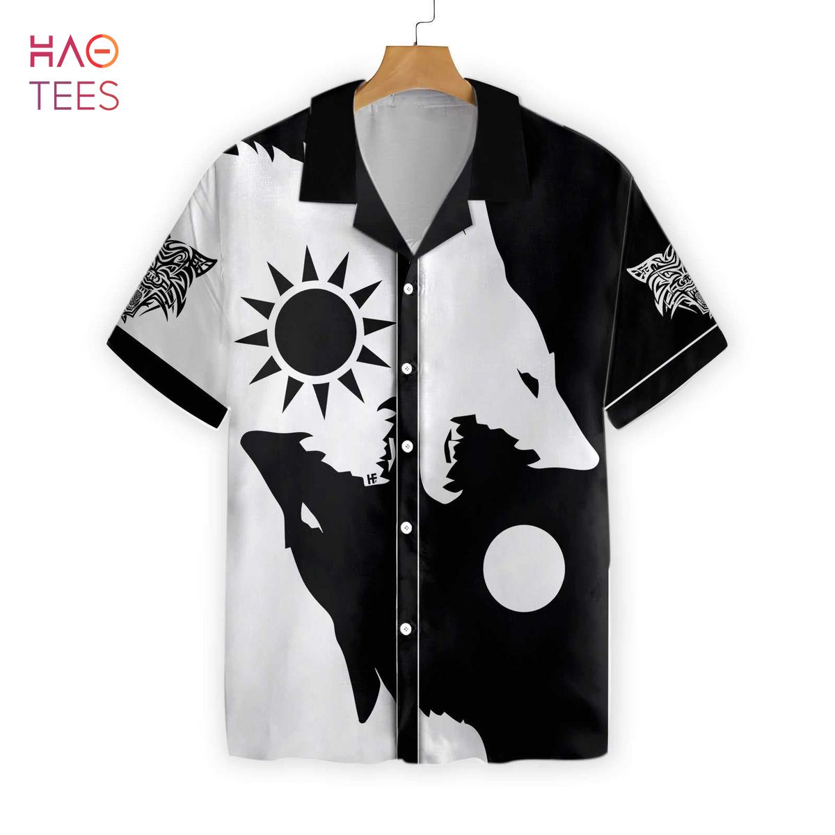 NEW Day And Night Wolves Hawaiian Shirt NEW Day And Night Wolves Hawaiian Shirt