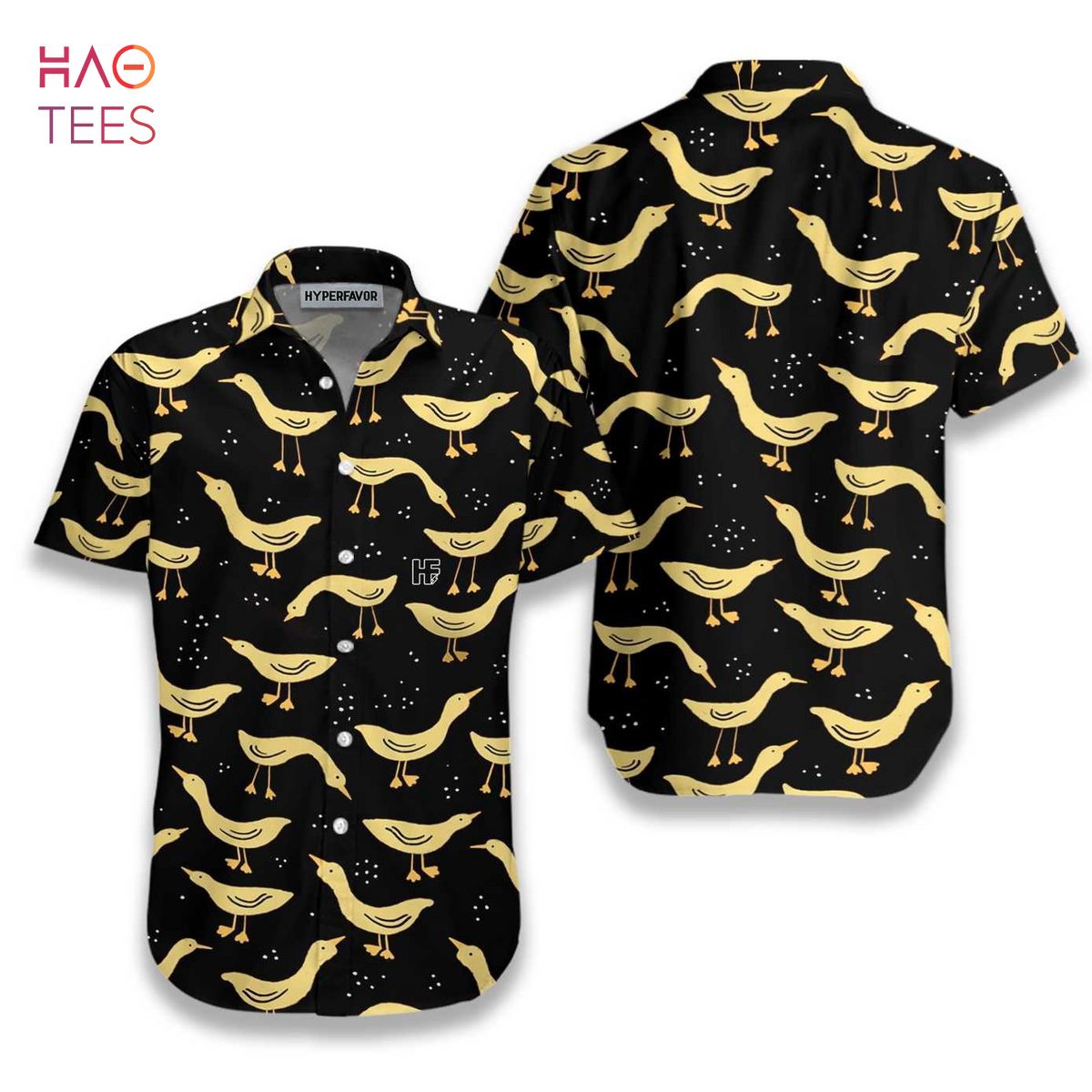 NEW Ducks In Darkness Banana Duck Pattern Hawaiian Shirt