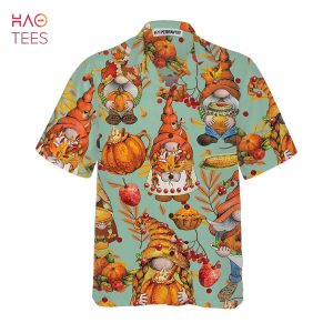 NEW Farm Harvest Festival Gnomes Thanksgiving Hawaiian Shirt