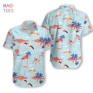 NEW Flamingo With Sunset Hawaiian Shirt