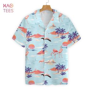 NEW Flamingo With Sunset Hawaiian Shirt