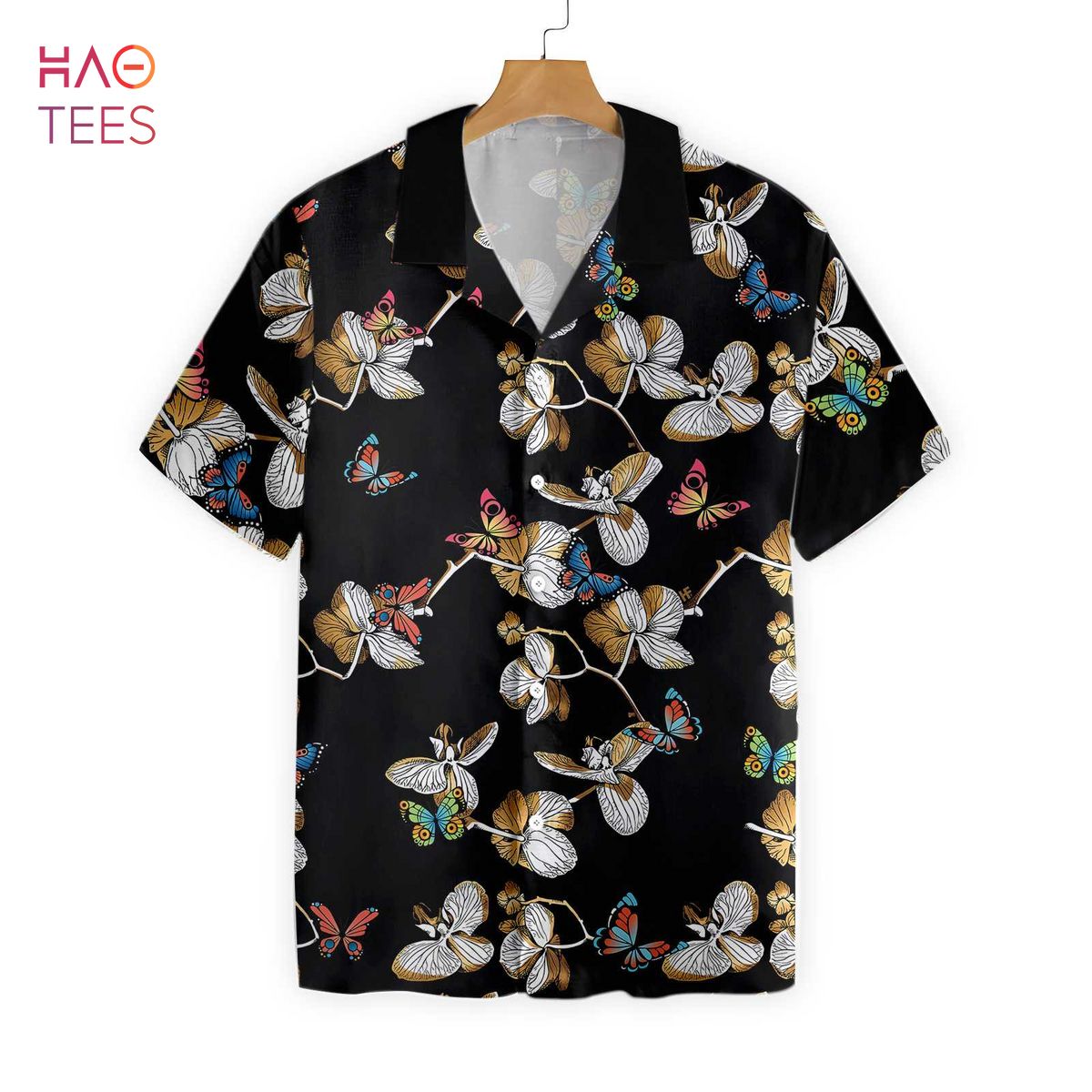 NEW Floral Butterfly Pattern Hawaiian Shirt NEW Floral Butterfly Pattern Hawaiian Shirt