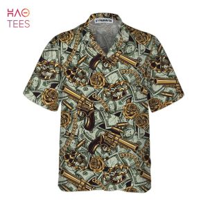 NEW Gangster And Money Vintage Seamless Pattern Hawaiian Shirt