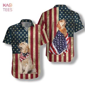 NEW Golden Retriever American Flag Hawaiian Shirt NEW Golden Retriever American Flag Hawaiian Shirt