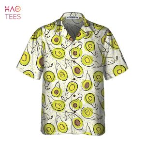 NEW Hand Drawn Avocado Pattern Hawaiian Shirt