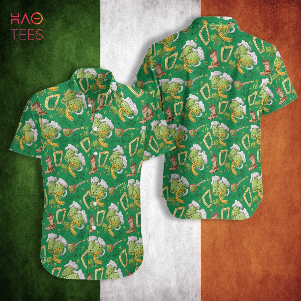 NEW Happy Saint Patrick’s Day Ireland Proud Pattern Hawaiian Shirt