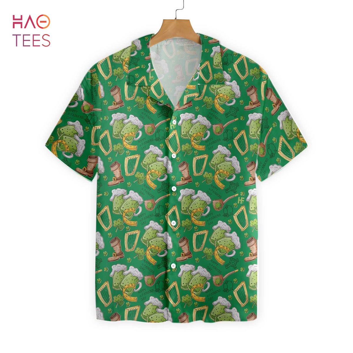 NEW Happy Saint Patrick's Day Ireland Proud Pattern Hawaiian Shirt NEW Happy Saint Patrick's Day Ireland Proud Pattern Hawaiian Shirt