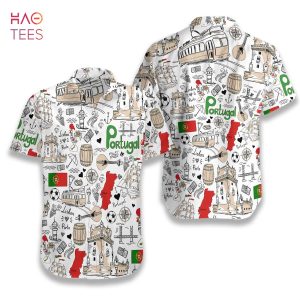 NEW I Love Portugal Doodle Hawaiian Shirt NEW I Love Portugal Doodle Hawaiian Shirt