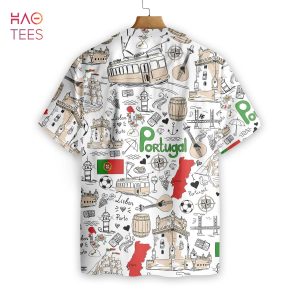 NEW I Love Portugal Doodle Hawaiian Shirt
