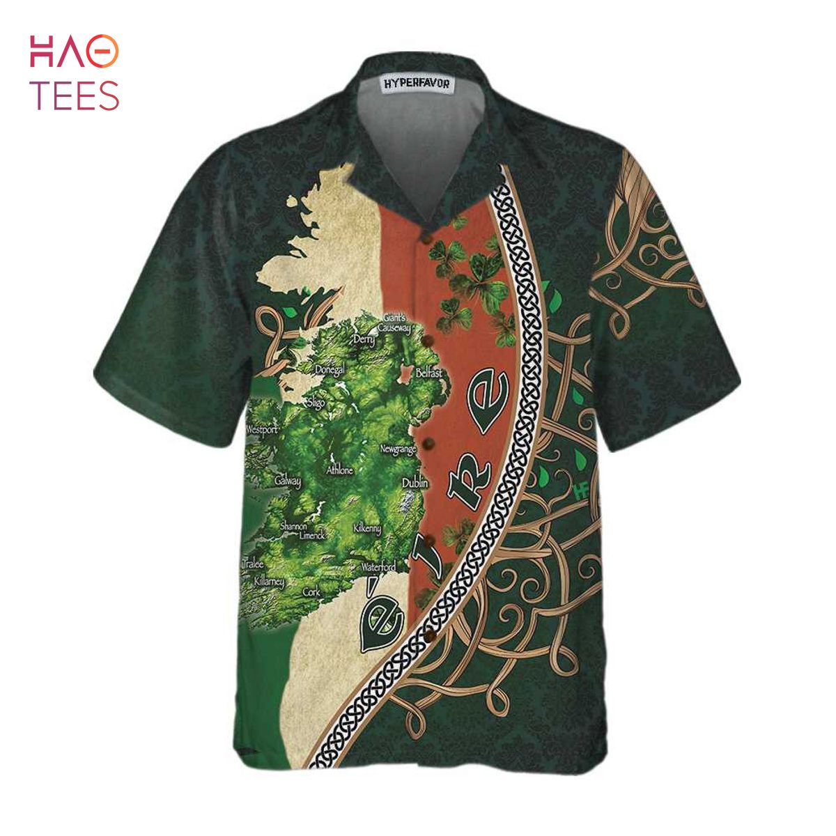 NEW Ireland Map Happy Saint Patrick'S Day Hawaiian Shirt NEW Ireland Map Happy Saint Patrick'S Day Hawaiian Shirt