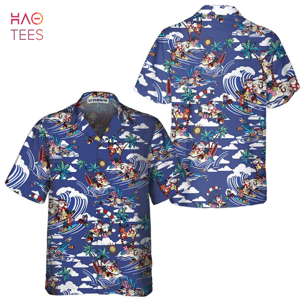 NEW Merry Christmas Tropical Pattern Hawaiian Shirt