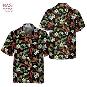 NEW Mexican Jalapeno Chilli Flowers Hawaiian Shirt NEW Mexican Jalapeno Chilli Flowers Hawaiian Shirt