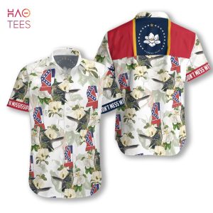 NEW Mississippi Mockingbird And Magnolia Hawaiian Shirt NEW Mississippi Mockingbird And Magnolia Hawaiian Shirt