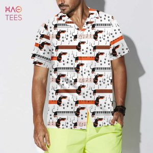 NEW Piano Dachshund Dog Shirt For Men Hawaiian Shirt