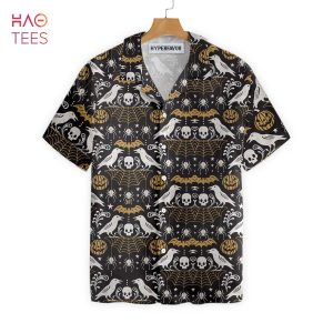 [BEST] Pumpkin Bat Crow Spider Web Skull Hawaiian Shirt