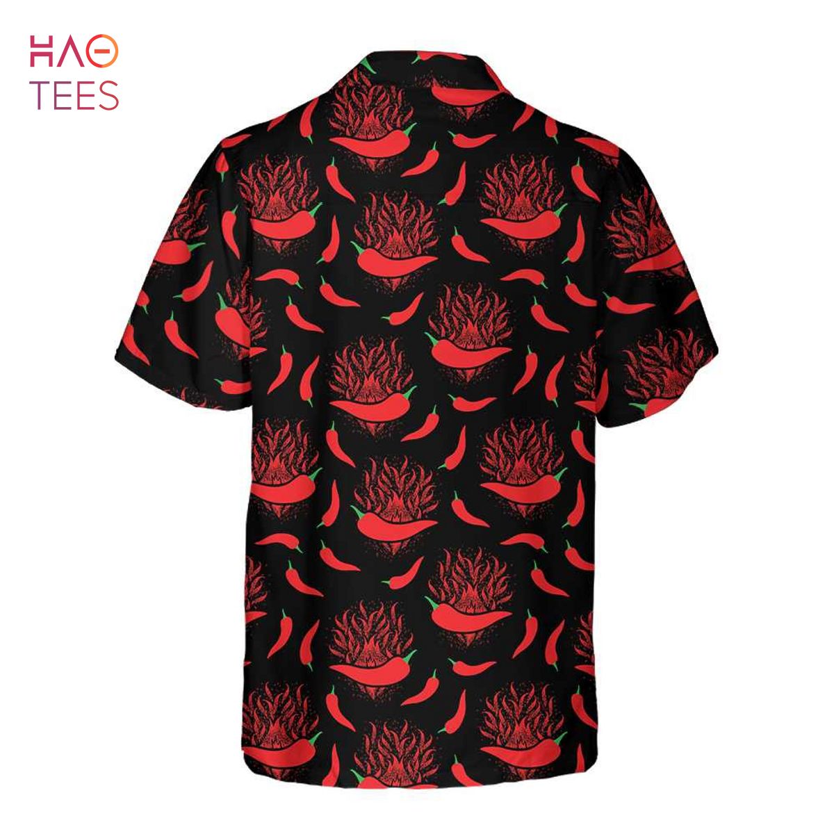 Cotton Textured Red Hibiscus Hawaiian Shirt