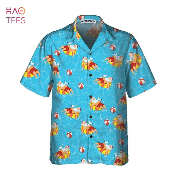 [BEST] Santa Claus In Swimming Pool Pattern Hawaiian Shirt